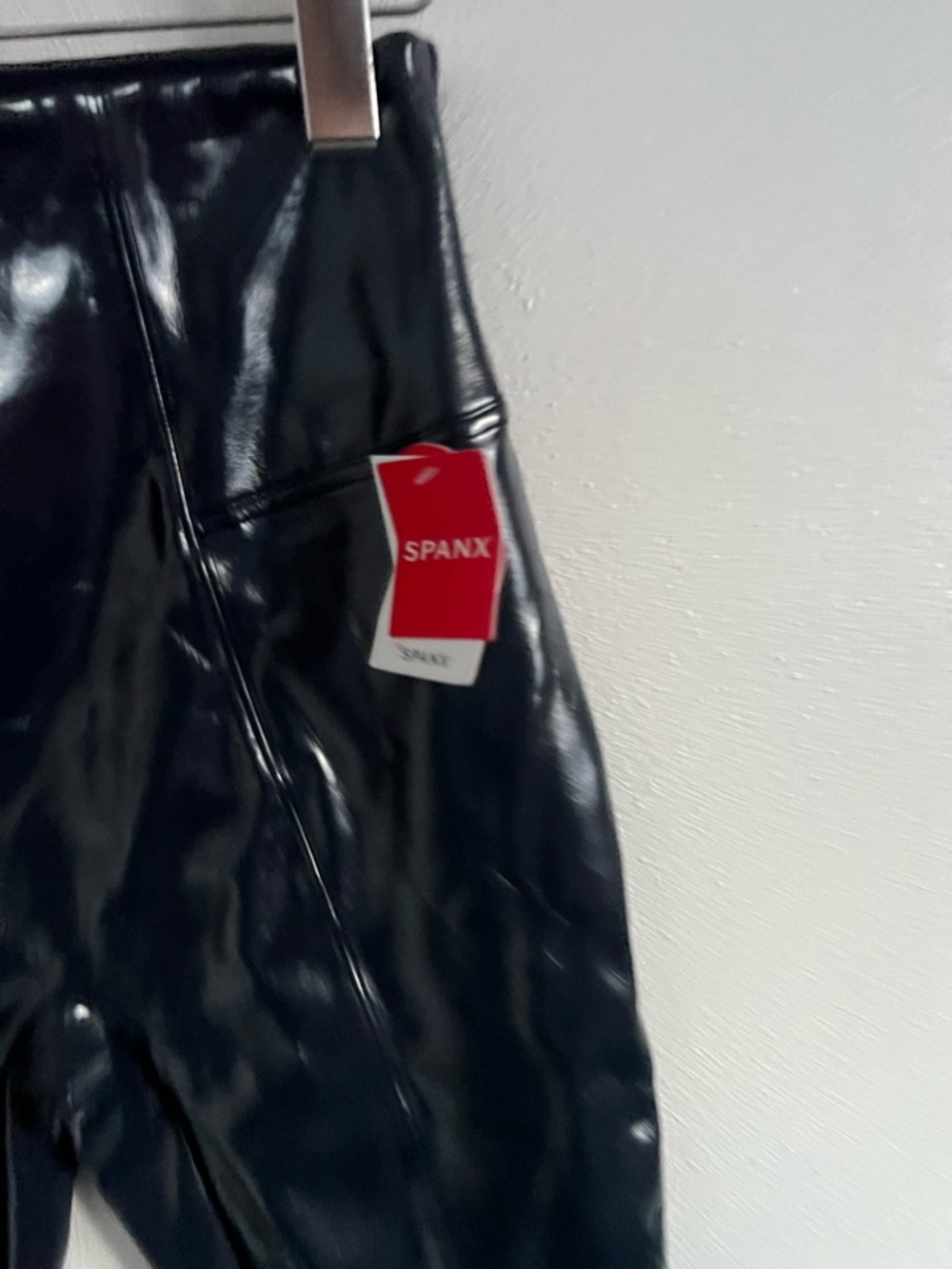 SPANX Glossy Black Faux Leather Leggings - Picture 3 of 7